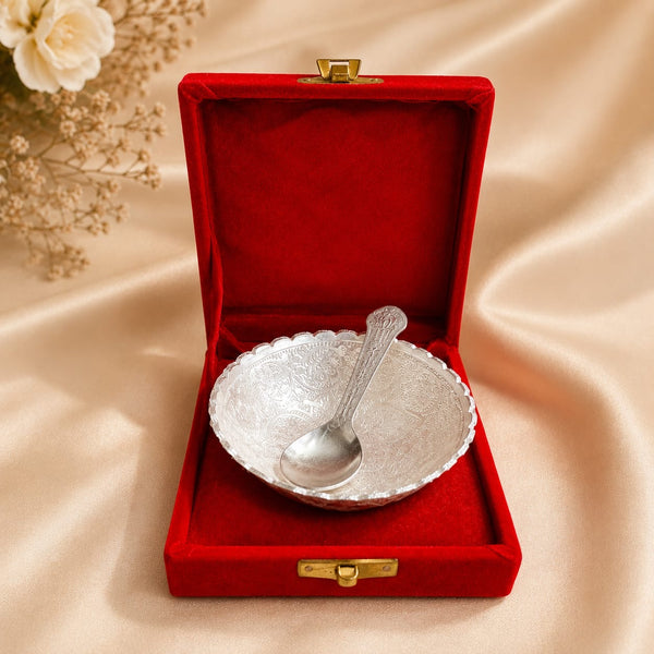 German Silver Bowl Spoon Set