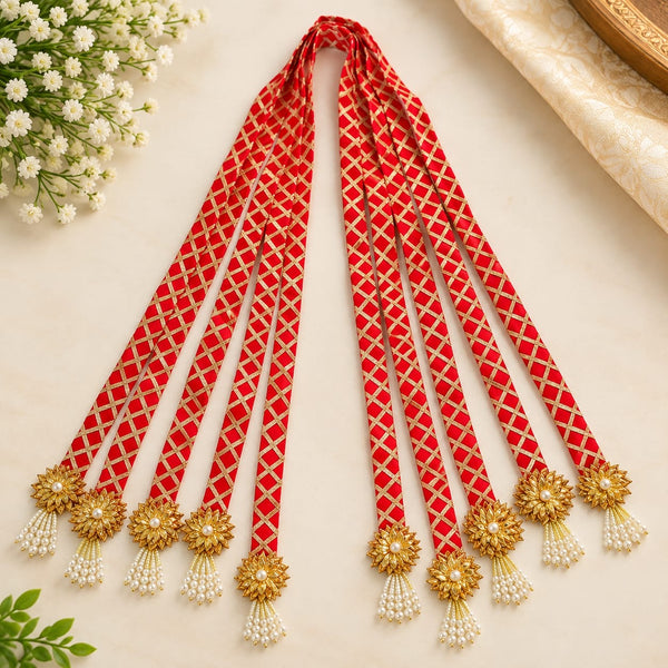 Gota Patti Checkered Swagat Mala (Pack of 10)