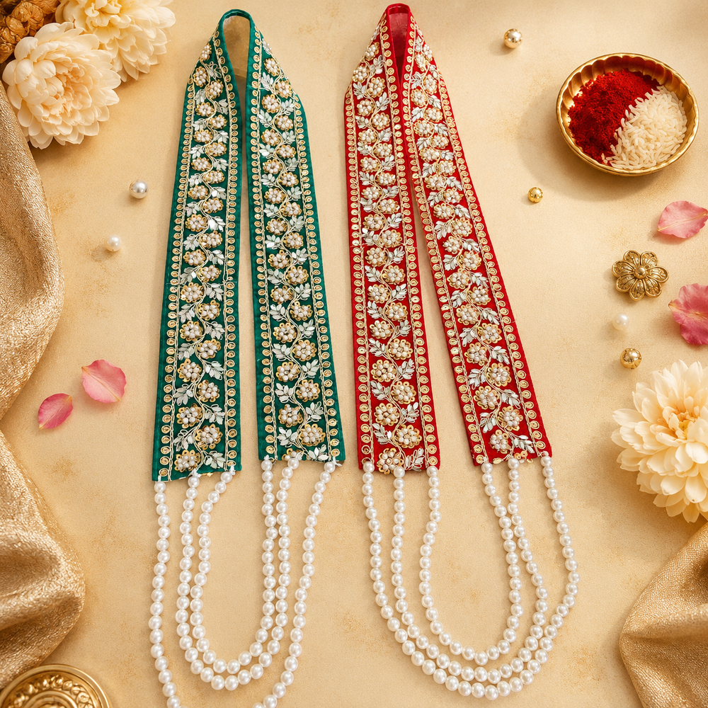 Bel Work With Moti Swagat Mala - Pack of 20