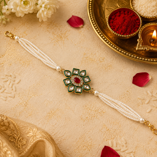 Pearl Beaded Kundan Bracelet
