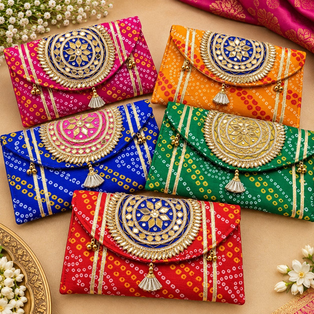 Bandhani Print Shagun Envelopes - Pack of 20