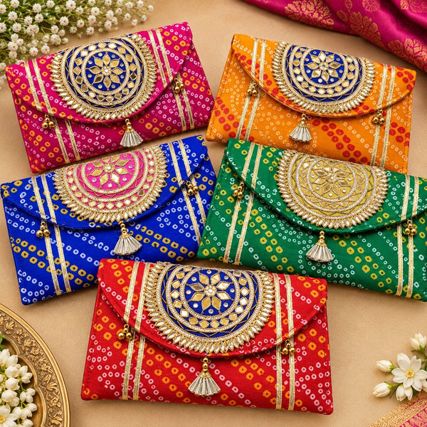 Bandhani Print Shagun Envelopes - Pack of 20
