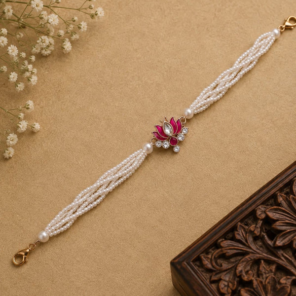 Pearl Beaded Lotus Bracelet