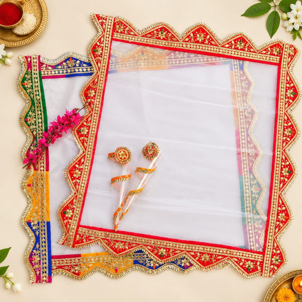 Decorated One Mangodi Mat with Two Cones