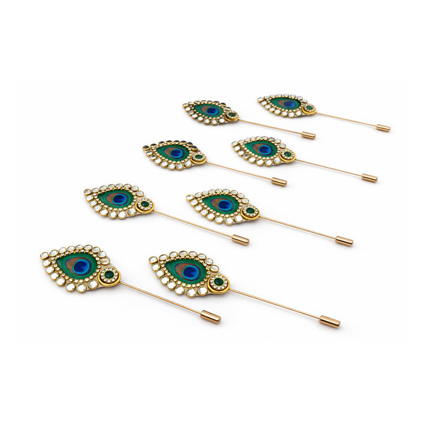 Kundan Morpankh Brooch - Pack of 50