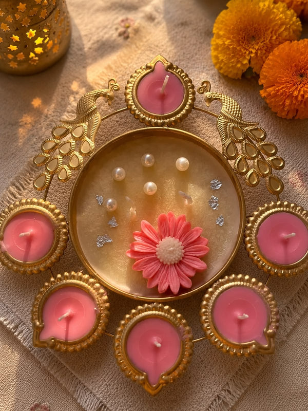 Peacock Urli Candle