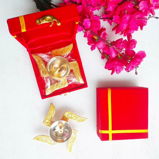 German Silver Swastik Diya