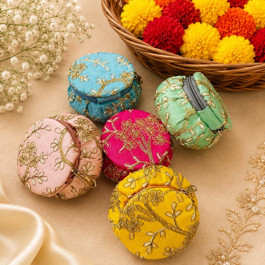 Embroidered Handi Style Jewellery Box - Pack of 10
