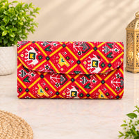 Ikkat Print Clutch with Moti Handle - Pack of 20